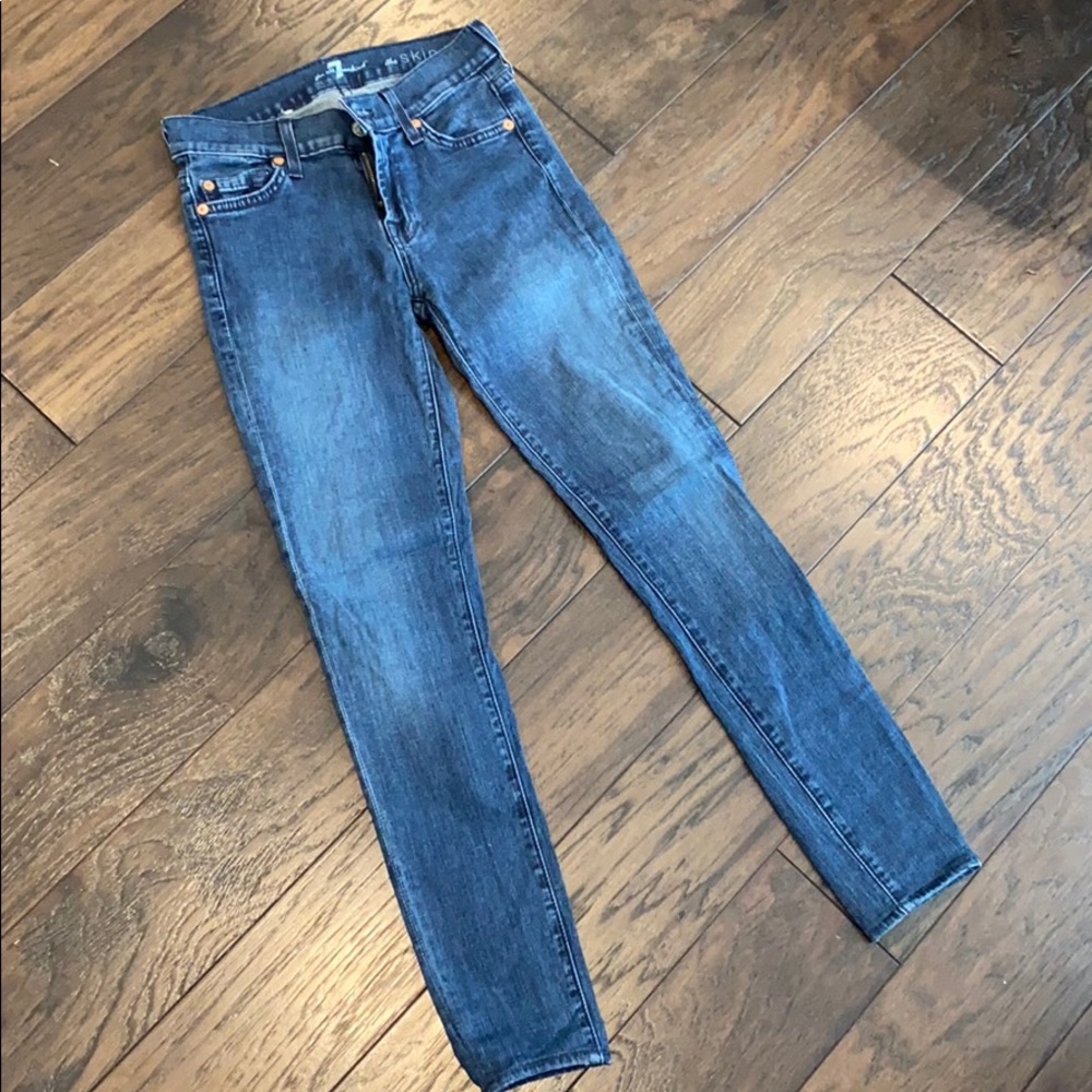 7 For All Mankind SKINNY JEANS- Blue - SIZE 24